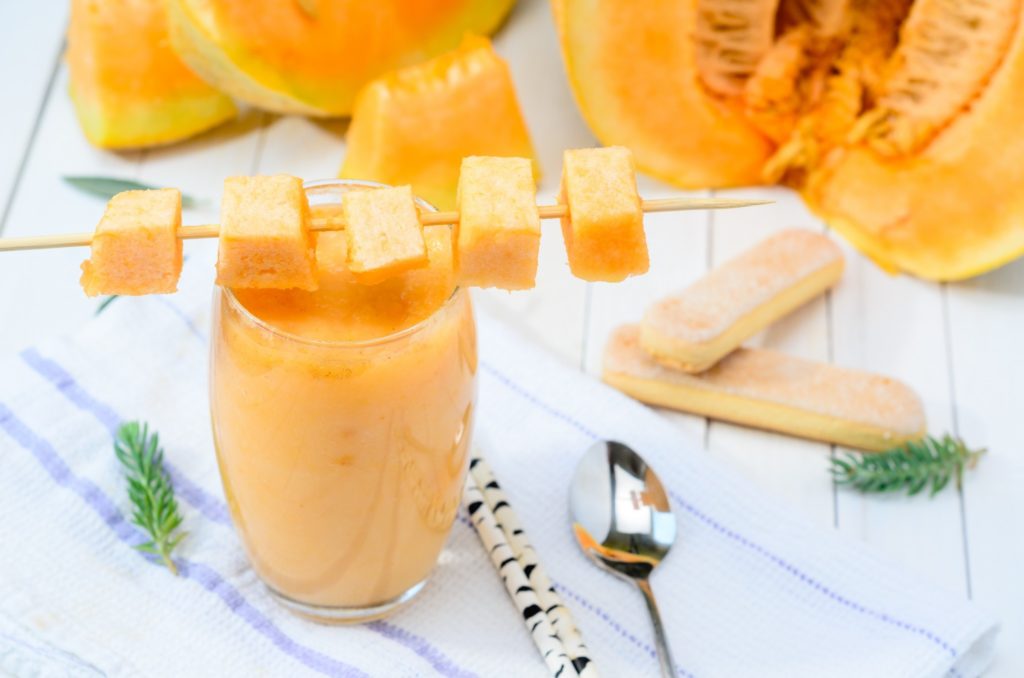 Delicious And Healthy Cantaloupe Milkshake In A Blender