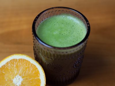 Green Smoothie With a Touch of Orange