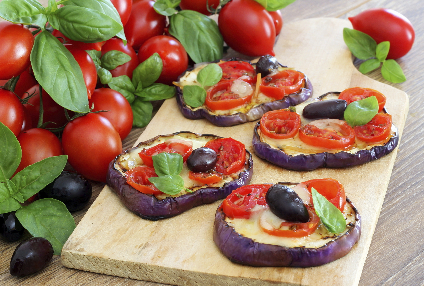 Marinated Grilled Eggplant Mini Pizzas Laura London
