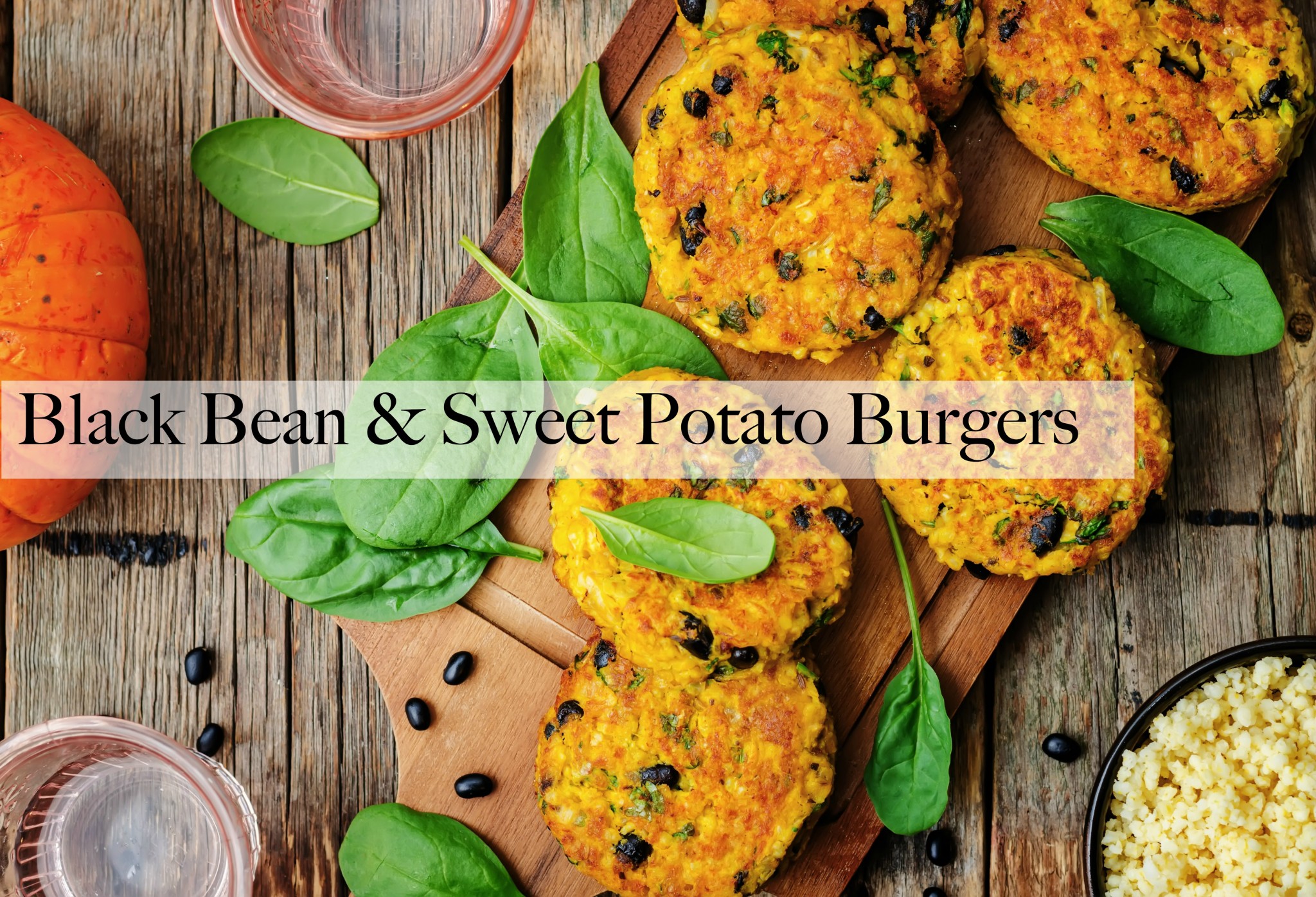 Black Bean & Sweet Potato Burger Laura London