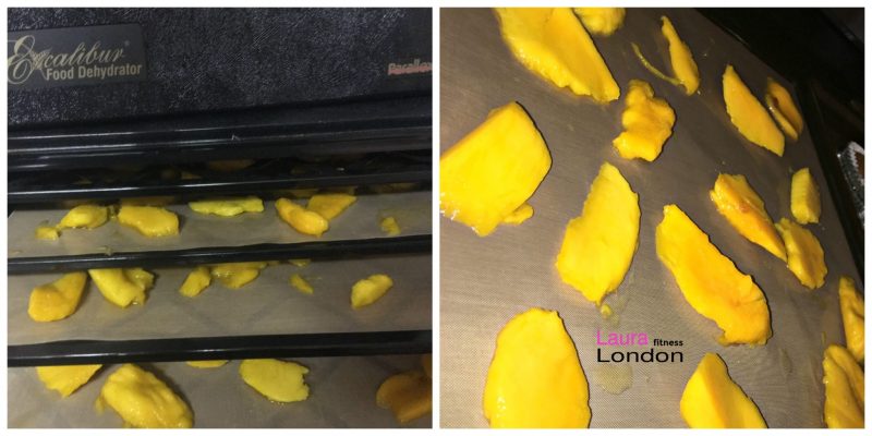 Dehydrated mangos in the excalibur dehydrator